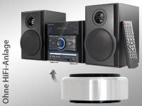 Dynavox alumiiniumjalad HiFi-seadmetele, 4 tk komplekt, poleeritud jalad suure stabiilsusega ja kummist amortisaatoritega, hõbedased