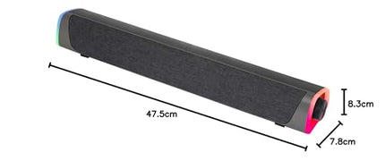 Woxter Big Bass 320 heliriba 18 W võimsusega (RGB taustvalgus, 3,5 mm, PC/PS4/Xbox/TV/mobiiltelefon/tahvelarvuti), USB toide, must