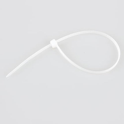 Nylon Cable Ties 200 mm x 3.6 mm Plastic Secure Self-Locking Mechanism for Home, Garden, Office and DIY Use, White, Pack of 200