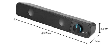 Speedlink BRIO Stereo Soundbar – arvuti heliriba, suurepärane helikvaliteet, 12 vatti, 2x 3,5 mm pesaühendus, USB A-pistik, helitugevuse regulaator, kõrvaklappide ja mikrofoni pesa, must
