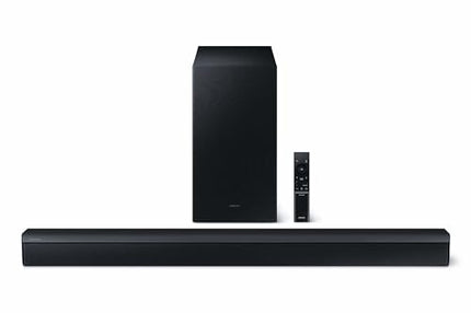 Samsung HW-C440G 2.1-Channel C-Soundbar with Subwoofer, 3 Integrated Speakers, Night Mode (SSE), Game Mode, 300 W, DTS Virtual:X, Includes One Remote Control [2023]
