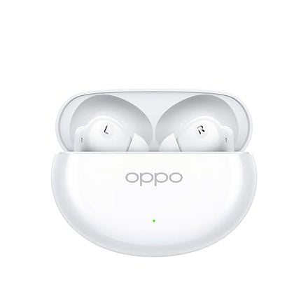 OPPO Enco Air4 juhtmevabad kõrvaklapid ruumilise heli, aktiivse mürasummutusega, 12-tunnise akueaga, madala latentsusega mängimiseks ja IP55 vastupidavusega, valged