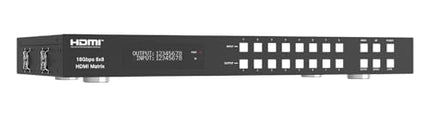 FOURKAY 8x8 4K HDMI maatrikslüliti koos allaskaleerimise, ARC, HDR10+, HLG, Dolby Vision, Atmos funktsiooniga. 4K@60Hz tugi SkyQ UHD jaoks.