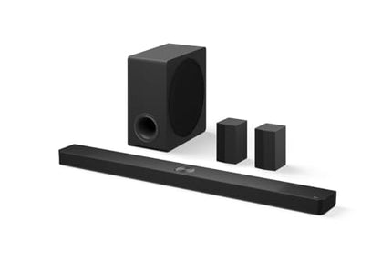 LG S90TR - nutikas heliriba, 670 W võimsus ja 7.1.3 kanalit, kaks juhtmevaba kõlarit, 3 vertikaalset kõlarit, ruumiline heli Dolby Atmos ja DTS:X, kõrglahutusega 24-bitine/96 kHz