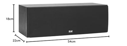 ELAC Debut 2.0 keskkõlar C5.2, kõlar muusika esitamiseks stereosüsteemi kaudu, 5.1 ruumilise heli süsteem, suurepärane heli ja kvaliteetne disain, kahesuunaline kõlar, must dekoor