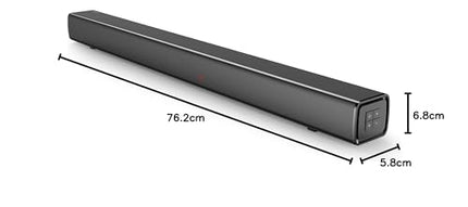 Panasonic SC-HTB100 heliriba, 2.0 kanalit, HDMI, USB, seinale kinnitatav, 45 vatti, Bluetooth, võimas heli, ideaalne teleri jaoks, must, 76,2 x 5,8 x 6,8 cm