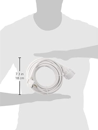 Meister maanduskontaktiga pikenduskaabel - 10 m kaabel - valge - plastkaabel - IP20 siseruumidesse / ühendus puutekaitsega / Schuko pikenduskaabel / 7432910, pesaga pistikuks
