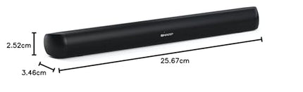 SHARP HTSB107 2.0 heliriba 90W (USB, Bluetooth, HDMI, optiline, AUX-sisend (3,5 mm), laius: 65 cm), must