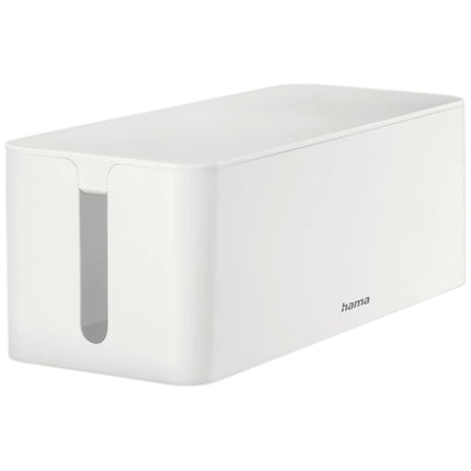 Hama "Maxi" cable box with lid and rubber feet (organizer to prevent cable clutter, storage box for hiding power strips, adapters and cables, protection from children and animals), white, 40 x 15.5 x 13.8 cm