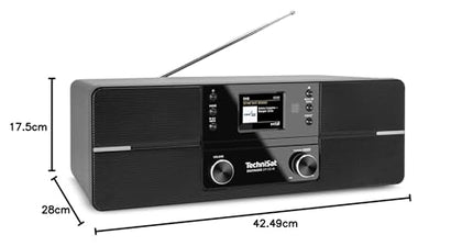 TechniSat DIGITRADIO 371 CD IR - Stereo internetiraadio (DAB+, FM, CD-mängija, Wi-Fi, Bluetooth, värviline ekraan, USB, AUX, kõrvaklapipesa, äratuskell, 10 vatti, kaugjuhtimispult), must/hõbedane