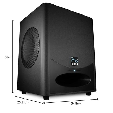 Kali Audio WS-6.2, active studio subwoofer (dual 6.5-inch long-throw woofer, space-saving premium design, sound pressure up to 120 dB, impressive frequency response of 27 Hz), black