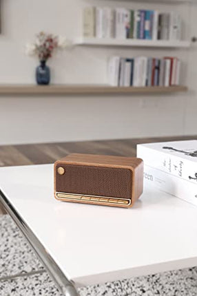 Edifier MP230 - Portable Bluetooth speaker with retro design, wireless. Playback via Bluetooth, AUX, and Micro SD card | Brown wood