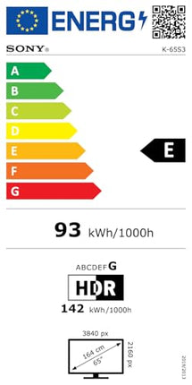 Sony BRAVIA 3 - 65-tolline Direct LED-teler (K65S32), X-Balanced kõlar, Dolby Vision/Atmos, IMAX Enhanced, Google TV (2025), Google Cast, Apple AirPlay 2, Eco Dashboard 2, mängumenüü 2, nutiteler