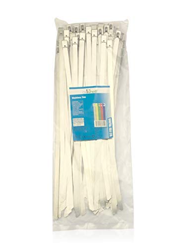 Roostevabast terasest kaablisidemed, metallist, merekindlad, 1 riiulil, 7,9 mm x 300 mm, 100 tk pakendis