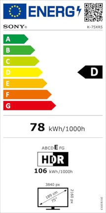 Sony BRAVIA 5 XR Mini-LED 75-tolline teler (K75XR55), tehisintellektiga XR protsessor, akustiline multiheli, Dolby Vision/Atmos, IMAX Enhanced, Google TV (2025), Google Cast, Apple AirPlay 2, mängumenüü, nutiteler