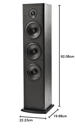 Polk Audio T50 põrandakõlar, HiFi kõlar muusika ja kodukino heli jaoks, passiivne täisribakõlar, 20–150 vatti, 8 oomi, 38 Hz – 24 kHz (tükk)