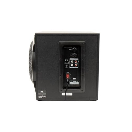 Woxter Big Bass 260 - 2.1 kõlarid (150W, puidust subwoofer, metallvõre, juhtmega helitugevuse regulaator, AUX ideaalne teleri, arvuti ja mängukonsoolide jaoks), must