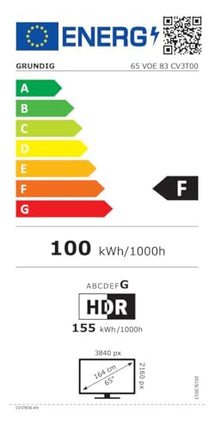 GRUNDIG 65 VOE 83 televiisor 65 tolli (164 cm) Nano UHD+, Google, 4K UHD, Dolby Atmos, Magic Fidelity, sisseehitatud Chromecast, Bluetooth, nutikas, hääljuhtimine, must