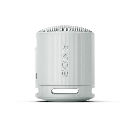 Sony SRS-XB100 - Wireless Bluetooth speaker, portable, lightweight, compact, outdoor, travel speaker, durable, IP67 waterproof and dustproof, 16-hour battery life, carrying strap, hands-free function, gray