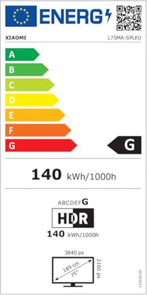 Xiaomi TV S Mini 75 2025, MiniLed, QLED, 75 tolli, kohalik hämardus, 1200 niti, Google TV