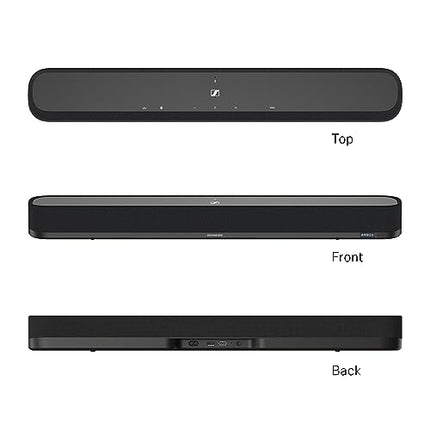 Sennheiser AMBEO Soundbar Mini – Kaasahaarav 3D-heli teleri, filmide ja muusika jaoks – Kompaktne seade võimsate adaptiivsete funktsioonide ja mitmekülgse ühenduvusega