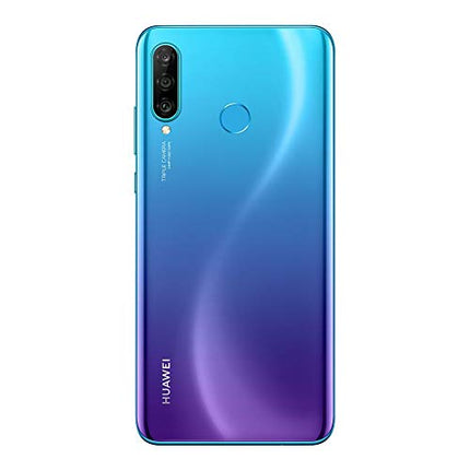 HUAWEI P30 Lite (128GB, 4GB RAM) 6,15-tolline ekraan, tehisintellektiga kolmekordne kaamera, kahe SIM-kaardiga globaalne GSM tehase lukustamata MAR-LX3A - rahvusvaheline versioon (paabulinnu sinine)