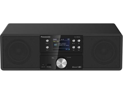Panasonic SC-DM202EG-K Compact Micro HiFi Stereo System with CD, DAB+/FM Radio, USB and Bluetooth, 24W Speakers, Remote Control, 2.4 inch TFT LCD Display, EQ Settings, Black.