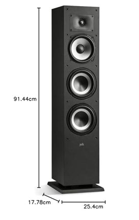 Polk Audio Monitor MXT60 kompaktne põrandakõlar, HiFi ja kodukino kõlar, Hi-Res sertifitseeritud, Dolby Atmos ja DTS:X ühilduv (tükk), must