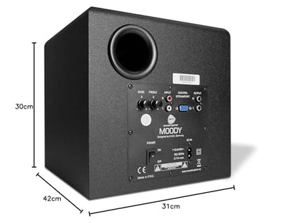 Wavemaster MOODY 2.1 Speaker System (65 Watt) Active Speakers for TV/Tablet/Smartphone/PC Black (66202)