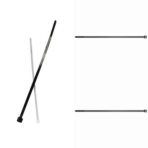 fischer cable tie set - 300 pieces - 3 sizes: 3.6x150 / 3.6x200 / 3.6x300 mm - black - High-quality cable connectors for easy bundling of cables and pipes