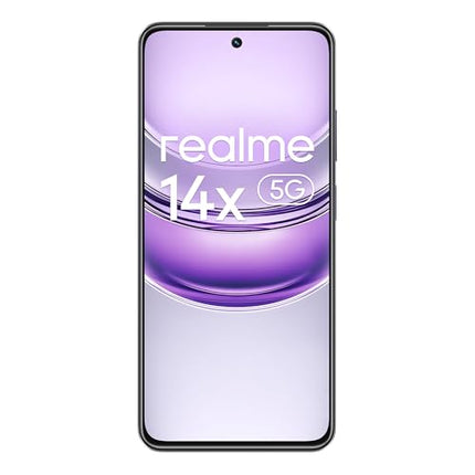 Realme nutitelefon 14X 5G 6+128GB, Dimensity 6300 5G, 120Hz silmadele mugav ekraan, 18GB dünaamiline RAM, 50MP tehisintellektiga kaamera, süsinikmust, adapterita