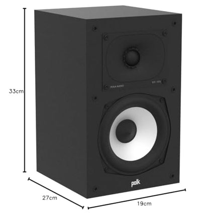 Polk Audio Monitor XT20 riiulikõlarid, stereokõlarid, ruumilise heli kõlarid, kõrglahutusega sertifitseeritud, Dolby Atmos ja DTS:X ühilduv, HiFi ja kodukino kõlarid (paar), must