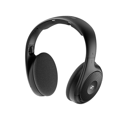 Sennheiser RS ​​​​120-W juhtmevabad kõrvaklapid kristallselge teleriheli jaoks - kerge disain, 3 helirežiimi, 60 m signaaliulatus, komplekt saatjat/laadijat - must