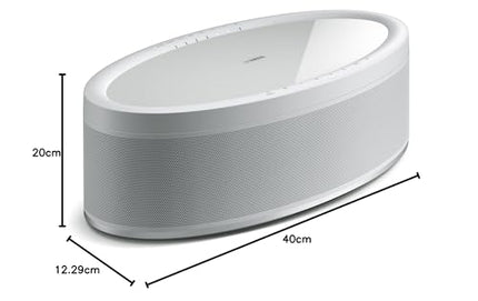 Yamaha MusicCast 50 muusikakarp valge – Alexa hääljuhtimisega ühilduv mitmetoaline stereokõlar – Mugav muusika voogedastus – Ruumi täitva heliga WiFi-kõlar