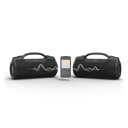Hama Bluetooth-muusikakarp SoundBarrel (Bluetooth-kõlar, veekindel vastavalt IPX6 standardile, kaasaskantav muusikakarp 60 W, 12-tunnine aku, toiteplokk) must