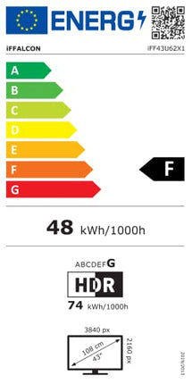 iFFALCON iFF43U62 LED-teler 43 tolli (108 cm) nutiteler (4K Ultra HD, Dolby Vision, Google TV, Google Assistant)
