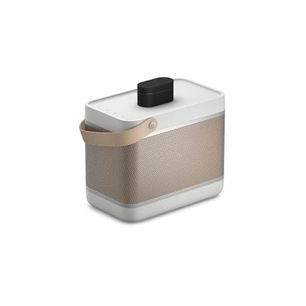 Bang &amp; Olufsen Beolit ​​20 - Powerful, loud, wireless, portable Bluetooth home speaker with 360-degree sound and integrated Qi charging station - Grey Mist