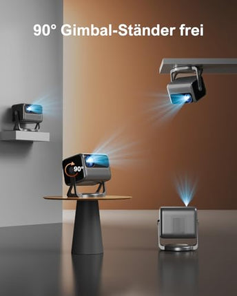 ULTIMEA Projector 4K Support Android TV 11.0 with Netflix, Portable Outdoor Projector with 90° Gimbal Stand-free Design, 600 ANSI Lumens, Dolby Audio, 5G WiFi Bluetooth 5.3 Smart Projector, Nova C40