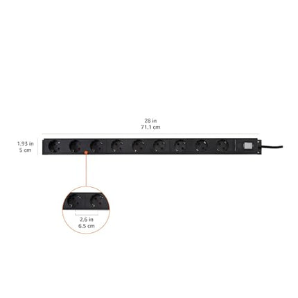 Amazon Basics pikendusjuhe, vastupidav metall, ülepingekaitse, ristkülikukujuline, 9 pistikupesa (EL-pistik), 600 džauli, 1,8 m kaabel, must