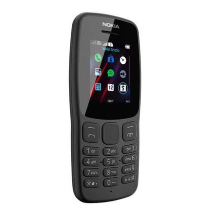 Nokia 106 kõikide operaatoritega 4 GB kahe SIM-kaardiga 2018 tumehall LED-taskulambiga – FM-raadio – suurte nuppudega telefon