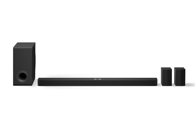 LG S90TR - nutikas heliriba, 670 W võimsus ja 7.1.3 kanalit, kaks juhtmevaba kõlarit, 3 vertikaalset kõlarit, ruumiline heli Dolby Atmos ja DTS:X, kõrglahutusega 24-bitine/96 kHz