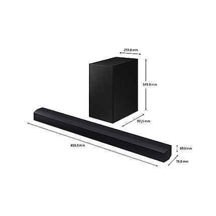 SAMSUNGi heliriba HW-C450/ZF C-seeria, 3 kõlarit, subwoofer komplektis, 2.1-kanaliline heli, Adaptive Sound Lite, must 2023