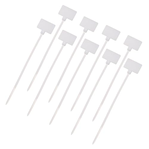 sourcing map Cable Label Markers, Nylon Cable Ties, 10.9 cm Writable Self-Locking Wire Labels, Cable Ties for Organization Marking, White, 100 Pieces