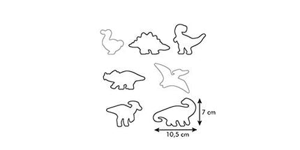 Tescoma dinosaurusekujulised küpsisevormid DELÍCIA KIDS, 7 tk.