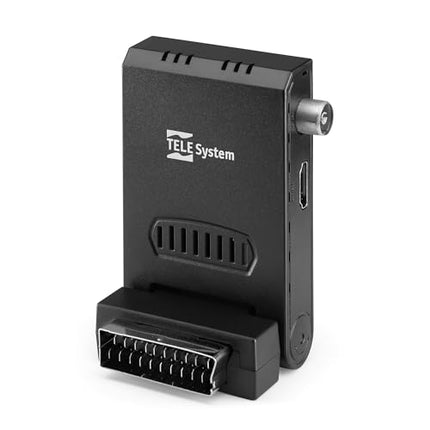 Tele System Mini Stealth digitaalne maapealne dekooder automaatse skaneerimise ja LCN-funktsiooniga, integreeritud USB-meediapleier, kaasas kaugjuhtimispult, plug &amp; play paigaldus SCART või HDMI kaudu