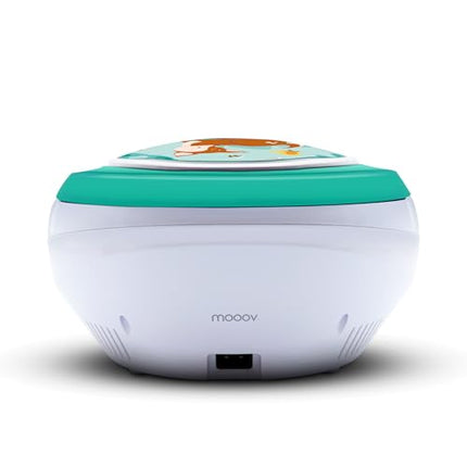 mooov 477147 CD-mängija lastele kõlarite, USB, kõrvaklapipesa ja AUX-IN-pordiga - kaasaskantav Boombox CD-mängija - vooluvõrgust või patareidest töötav - mudel Forest - roheline/valge