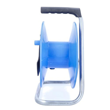 as - Schwabe Camping Cable Reel Empty Reel Ø285 mm for approx. 50 m of cable with cable reel and plug-in space, thermal protection switch, IP44, Blue, 12228