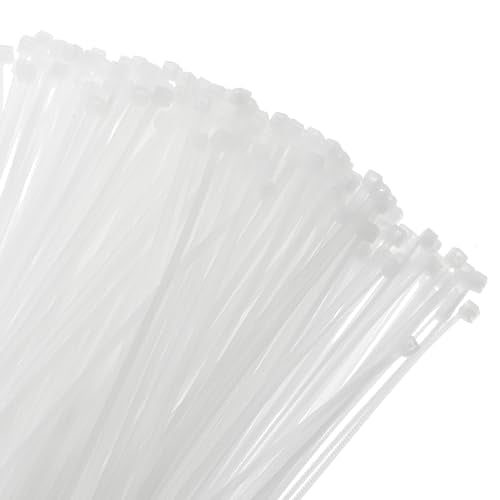 QUARKZMAN 1000 tükki iselukustuvaid kaablisidemeid, valged, 150 mm/6"x4 mm/0,16" laadimiskaablisidemed, korduvsuletavad kaabli haldamiseks ja kaitsmiseks, tõmbetugevusega kaablisidemete komplekt 10 kg/22 naela