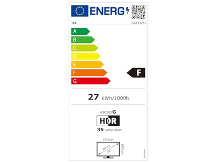 TCL 32SF540 - 32-tolline FHD nutiteler - HDR ja HLG, Dolby Audio, DTS Virtual X /DTS-HD, Metal, ääristeta, kahe sagedusribaga Wi-Fi 5, Fire OS 7 süsteemiga