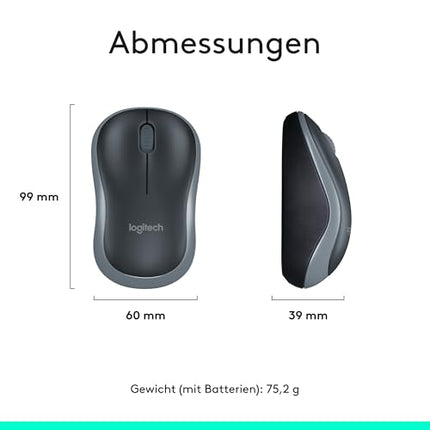 Logitech MK270 Combo Keyboard and Wireless Mouse with Wireless Nano Receiver (QWERTZ- German Keyboard Layout) Black